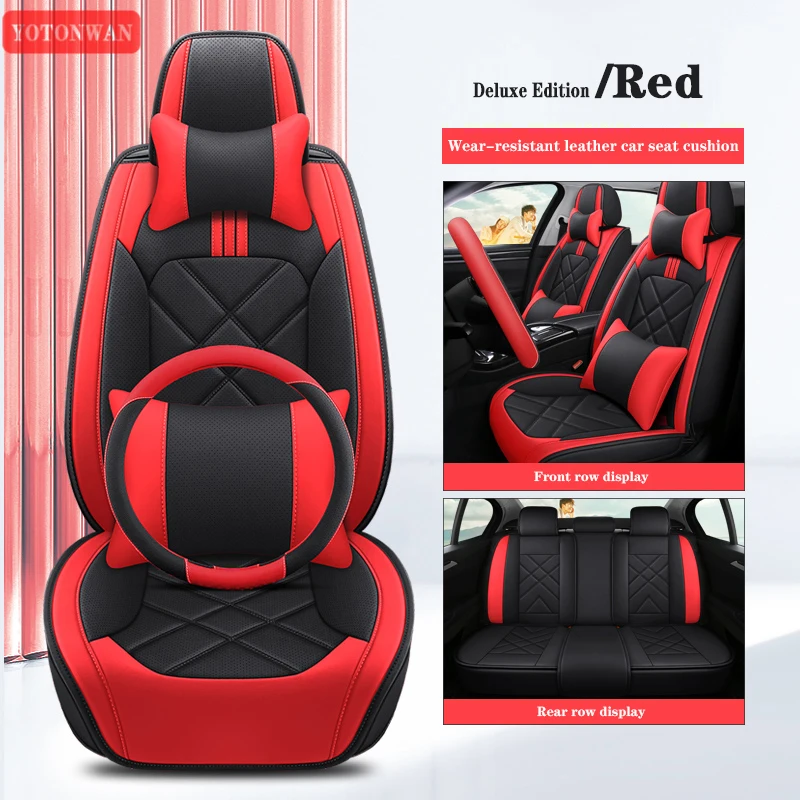 

WZBWZX Leather Universal 5 Seats Car Seat Covers Full Coverage For Honda Civic Accord Honda CR-V Special Auto Accessories