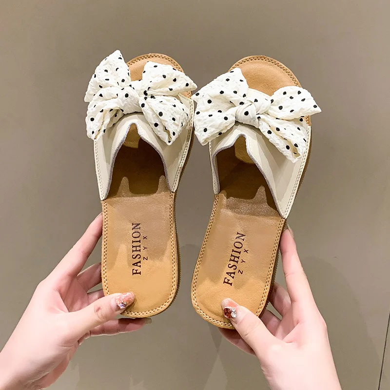 2023 New Spring and Summer Sandals Women Wear Fashion Bow Women's Slippers Anti-slip Wear-resistant