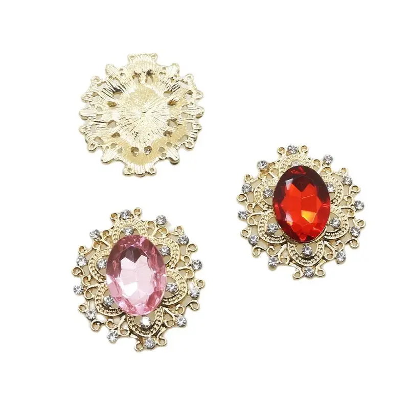 Акция 10 шт./лот 32*28 мм сплав акриловые пуговицы аксессуары пряжка для ювелирных