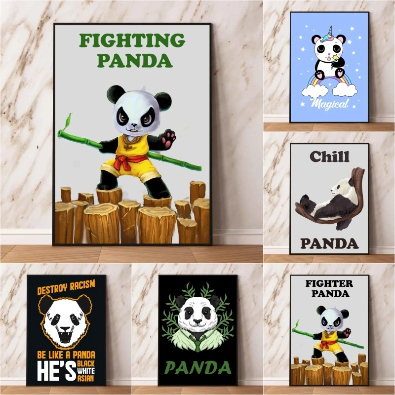 

Hot Anime Poster Relaxing Panda Bear Room Home Modular Prints Friends Gifts Decoration Paintings Classic Picture Comics Pictures