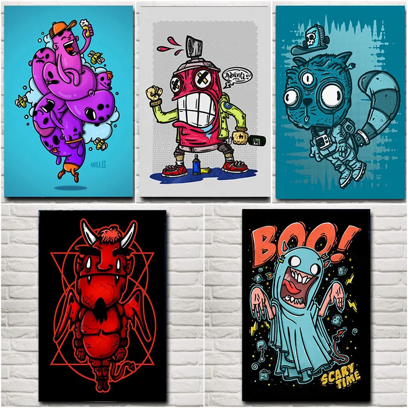 

Мультяшный постер и печать на холсте с демоном, мультяшная Аниме Картина на холсте, Настенная картина для комнаты, декоративная живопись, картины