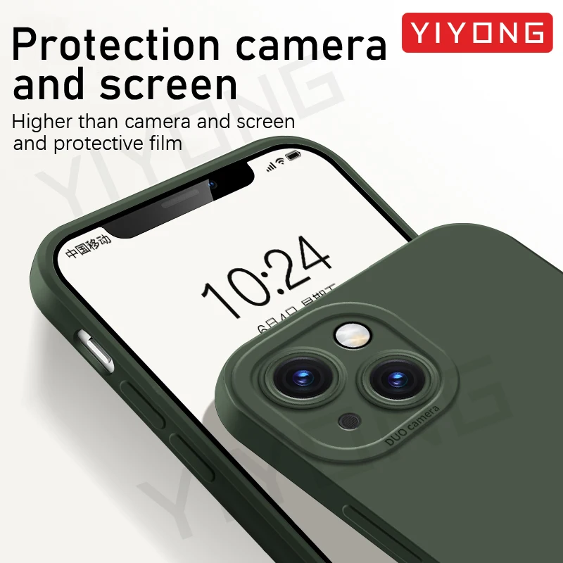 Фото For iPhone14 Plus Case YIYONG Original Liquid Silicone Soft Cover For iPhone 14 13 12 11 Pro Max iPhone12 iPhone13 Mini Cases №4