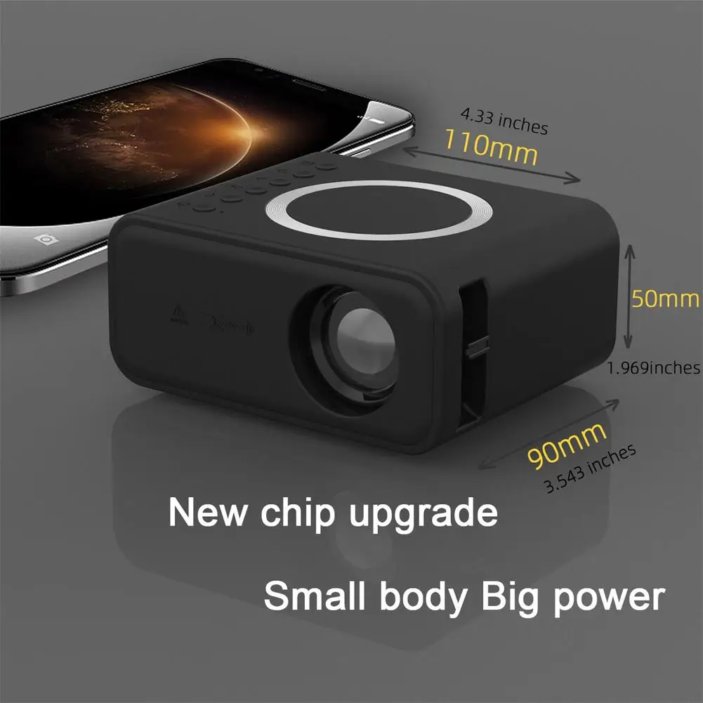 

YT300 Mini Portable Projector Full HD Projection Screen Size 16-100 Inch Portable Outdoor Movie Projector Phone Drive Playback