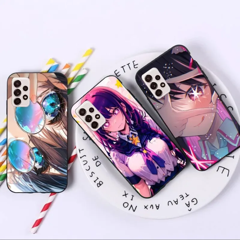 

Anime Oshinoko Beauty Phone Case for Samsung A91 A81 A73 A72 A71 A30S A20 A12 A13 A52 A53 4G 5G Black Soft Phone Cover Funda