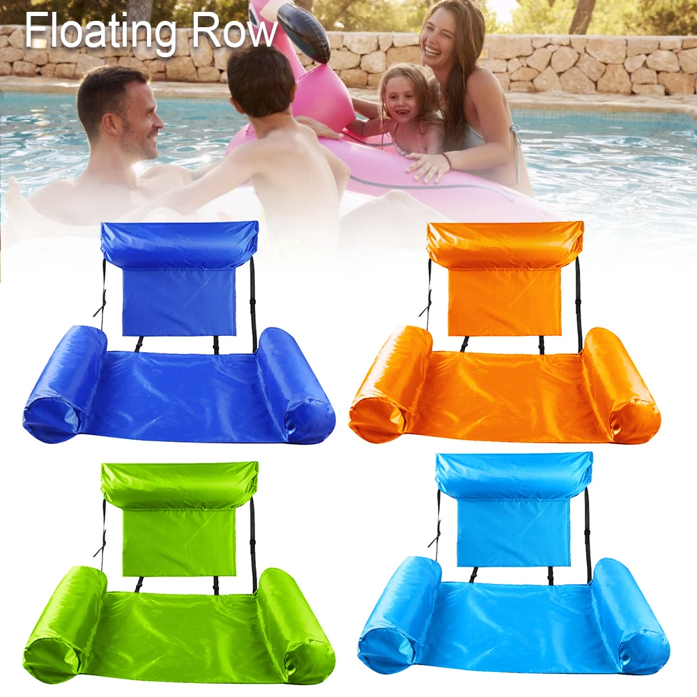 

Floating Row Swimming Chair Inflatable Foldable Water Hammock Air Mattresses Pool Lounge Bed