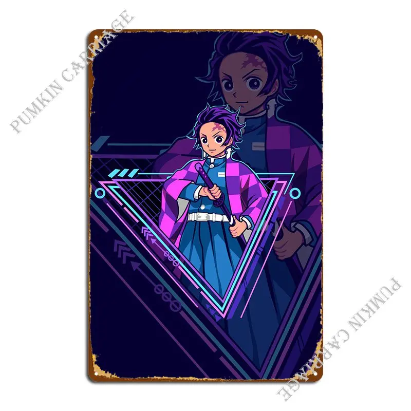 Металлический плакат Tanjiro In 80s с ретроволновой металлической табличкой, постер для паба, создания клуба, ржавый символ, жестяной плакат