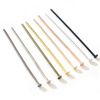 200pcslot 16 20 25 30 35 40 45 50mm flat head pins goldsilver colorrhodium headpins for jewelry findings making diy supplies