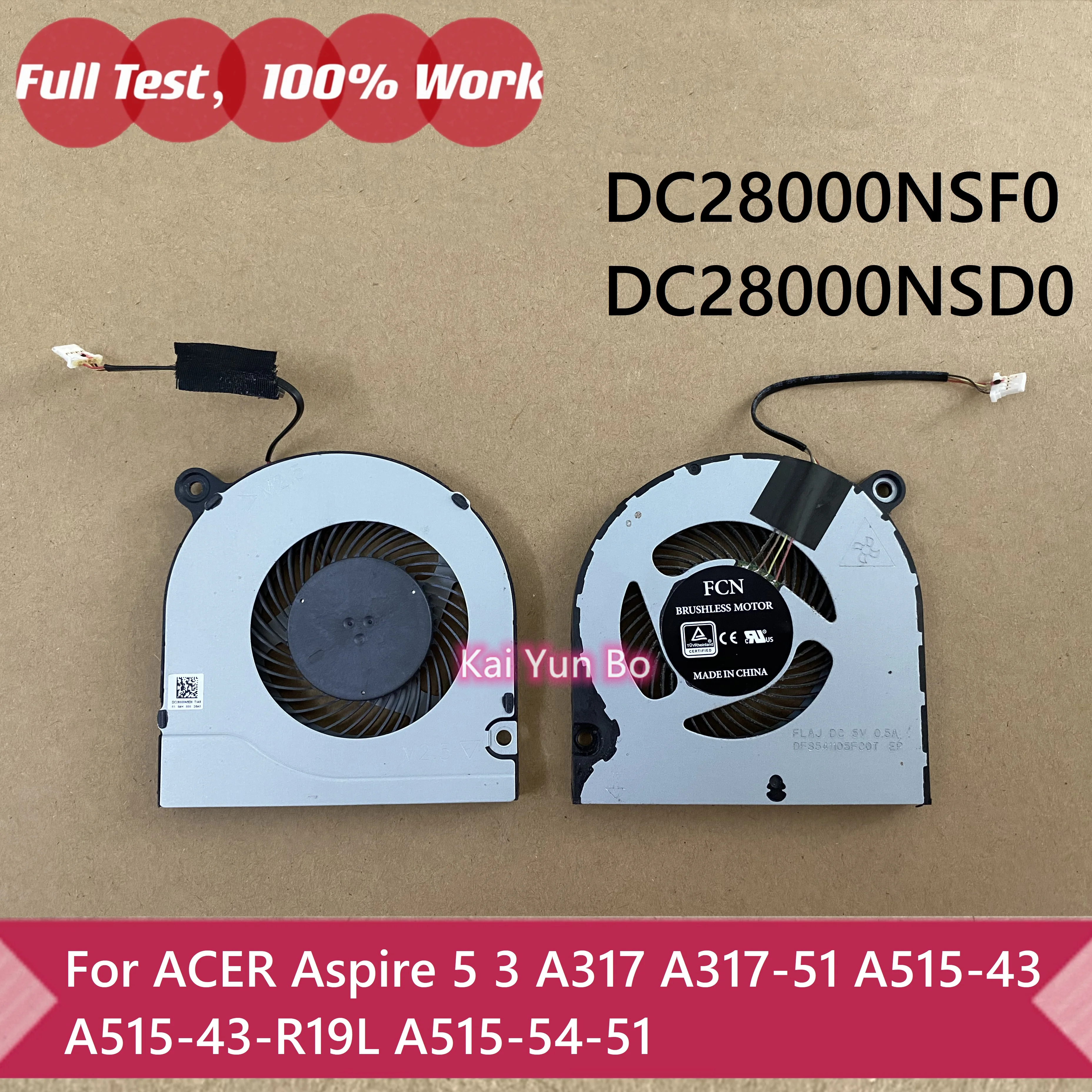 Laptop CPU Cooling Fan For ACER Aspire 5 3 A317 A317-51 N19C2/1 A515-43 A515-43-R19L N19C3 A515-54-51 DC28000NSD0 DC28000NSF0