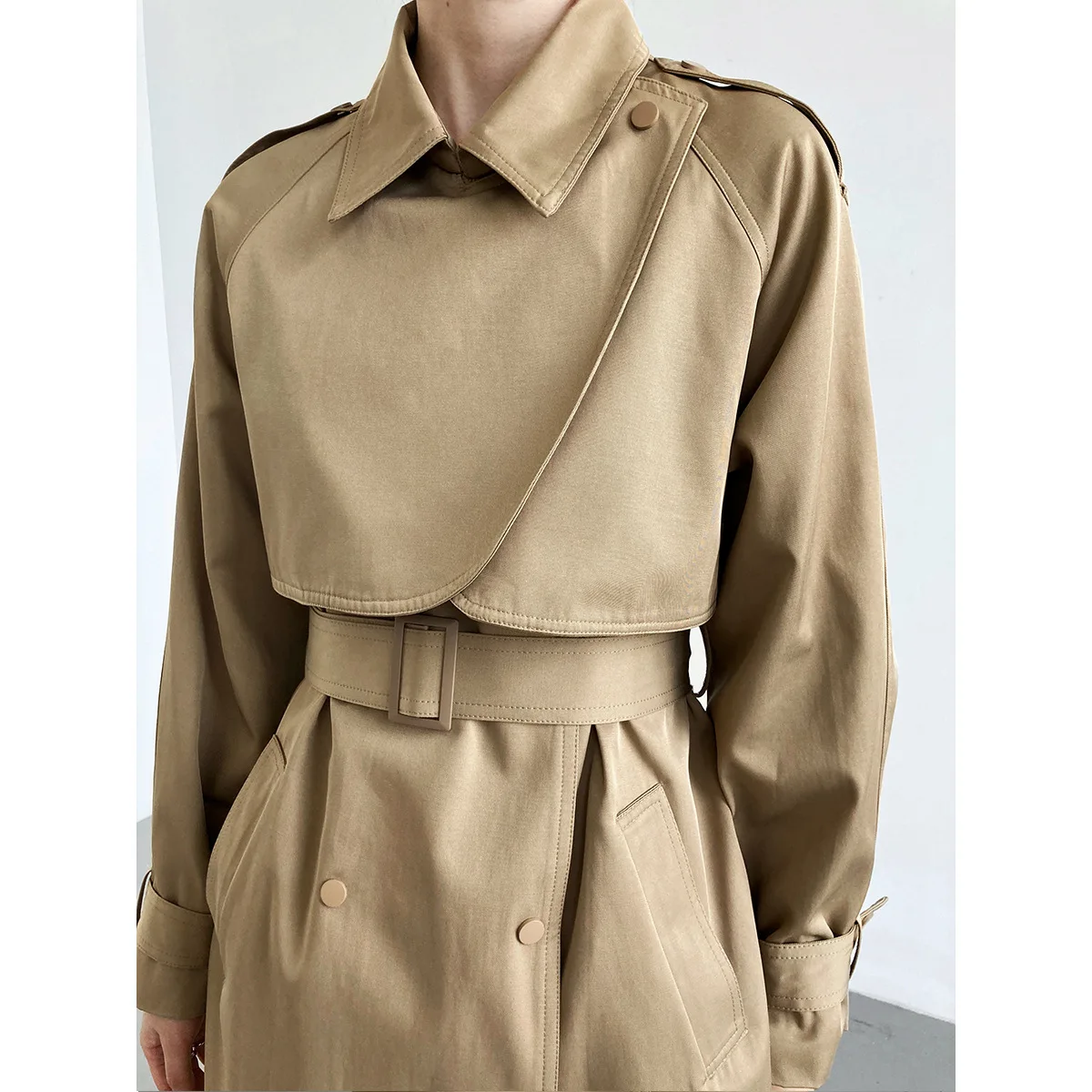 

Mid-length women's windbreaker thin 2023 spring new small waist collection fashionable temperament casual ladies top