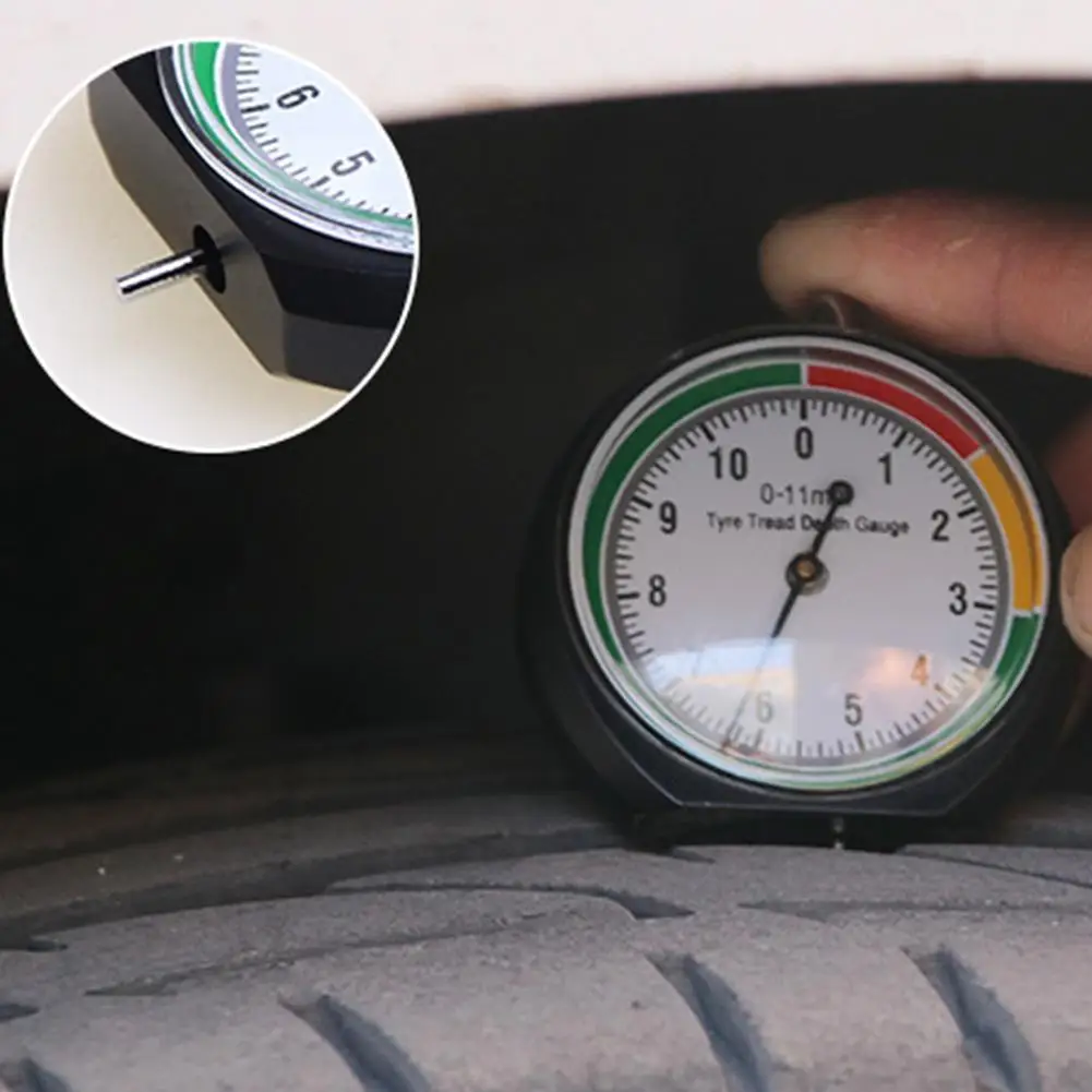 

Portable Car Tire Depth Gauge Accurate Car Tyre Tester Car Tire Measuring Depth Ruler Pointer Type Tread Ruler Car Accessories