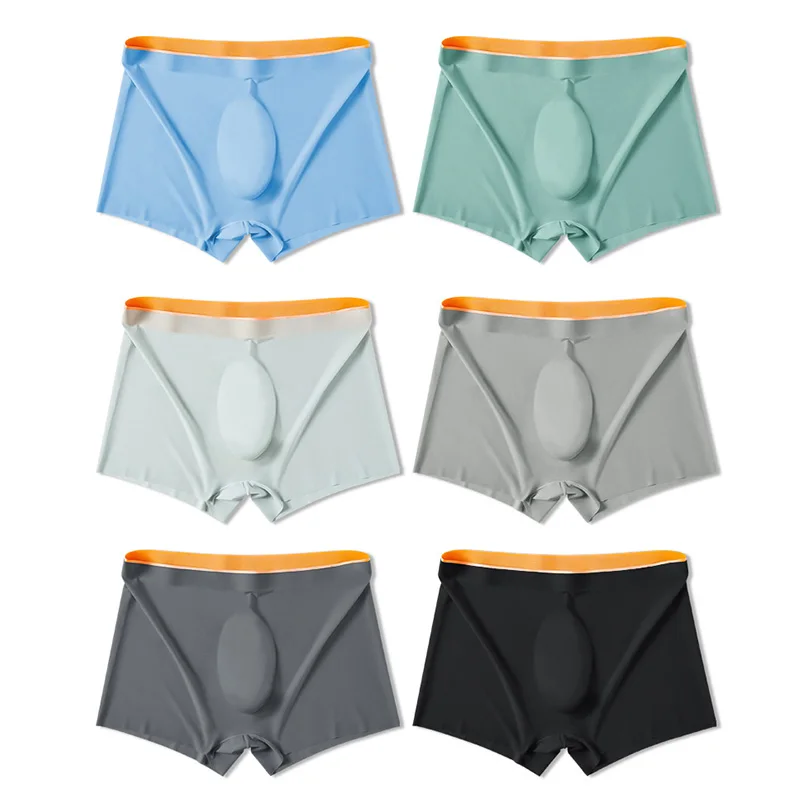 

Летнее бесшовное нижнее белье из вискозы, мужские хлопковые трусы-боксеры с промежностью, мужские брюки, летние тонкие трусы с четырьмя углами, 2023