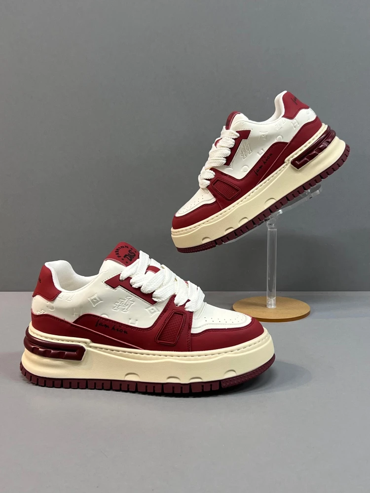 Мужская обувь Ozhouzhan осень 2023 новые корейские повседневные кроссовки на платформе