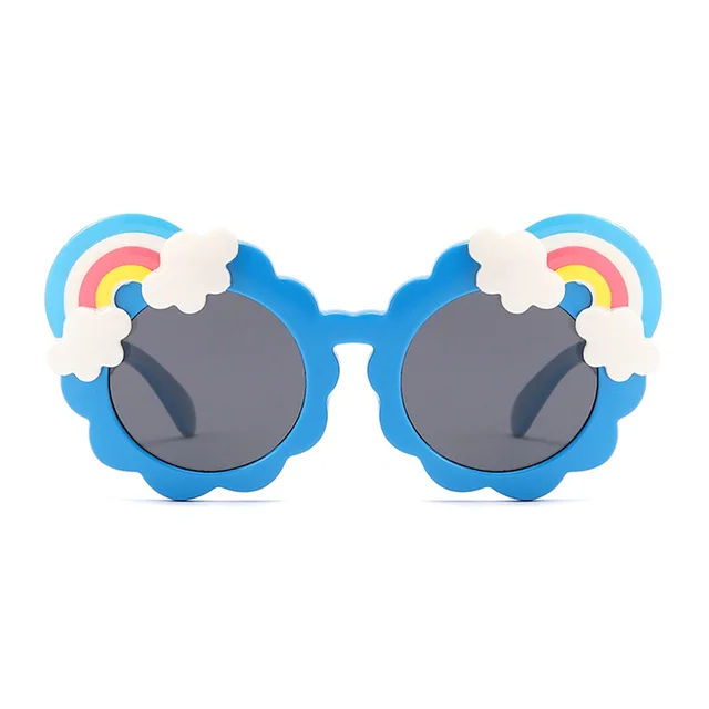 Rainbow Sunglasses Uv Resistant Sunglass For Children Silicone Soft Sun Glasses For Girl Boy Safety Eyewear Cute Round Glasses 2