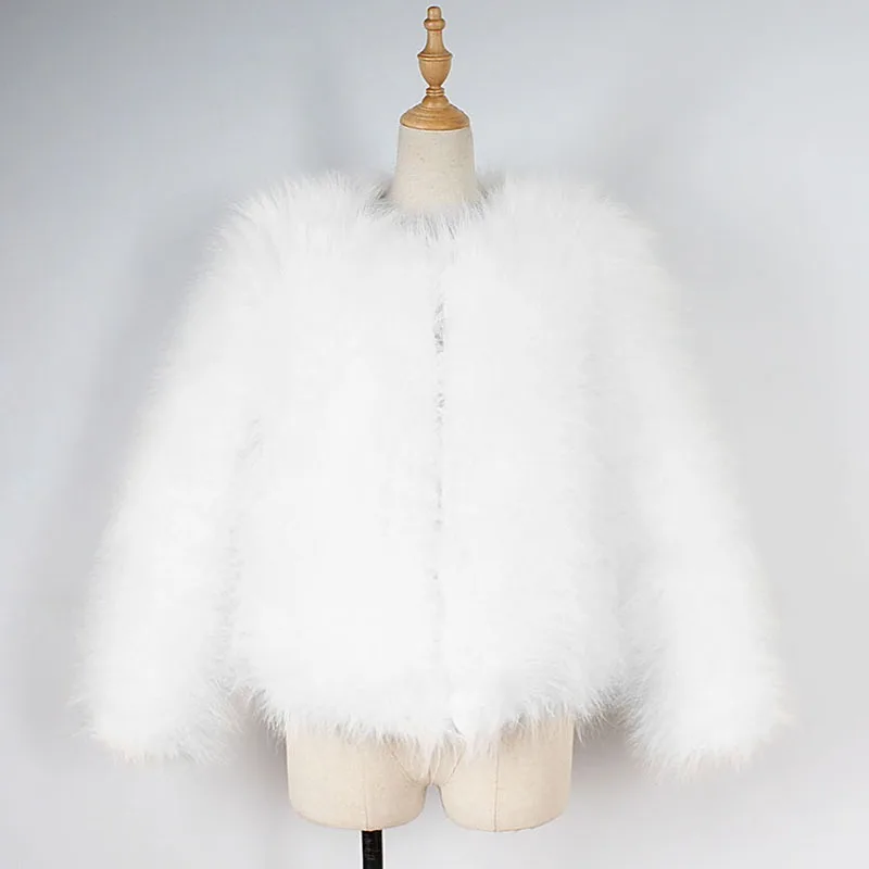 2021 New Fashion Winter Warm Ladies Round NeckJacket Fur Jacket Elegant Ladies Fluffy Faux Fur Jacket Thickened Short Solid Coat