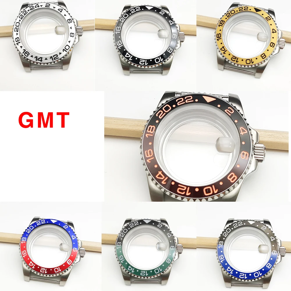 

Men's Watch Case 40mm GMT Stainless Steel Watch Parts for NH35/ NH36 Movement Mechanical Watch Parts Transparent Bottom Cover