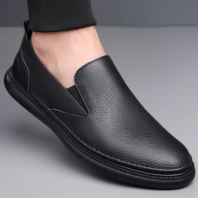 Черная деловая повседневная мужская обувь. Высококачественные удобные и