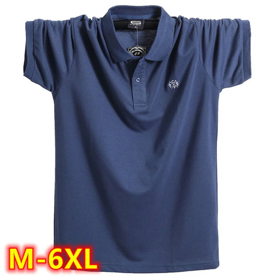 

New 2023 Men's Summer Polo Shirt 100%Cotton Men Business Casual Polo Shirt with Short Sleeve Breathable Soft Polo Shirt 5XL 6XL