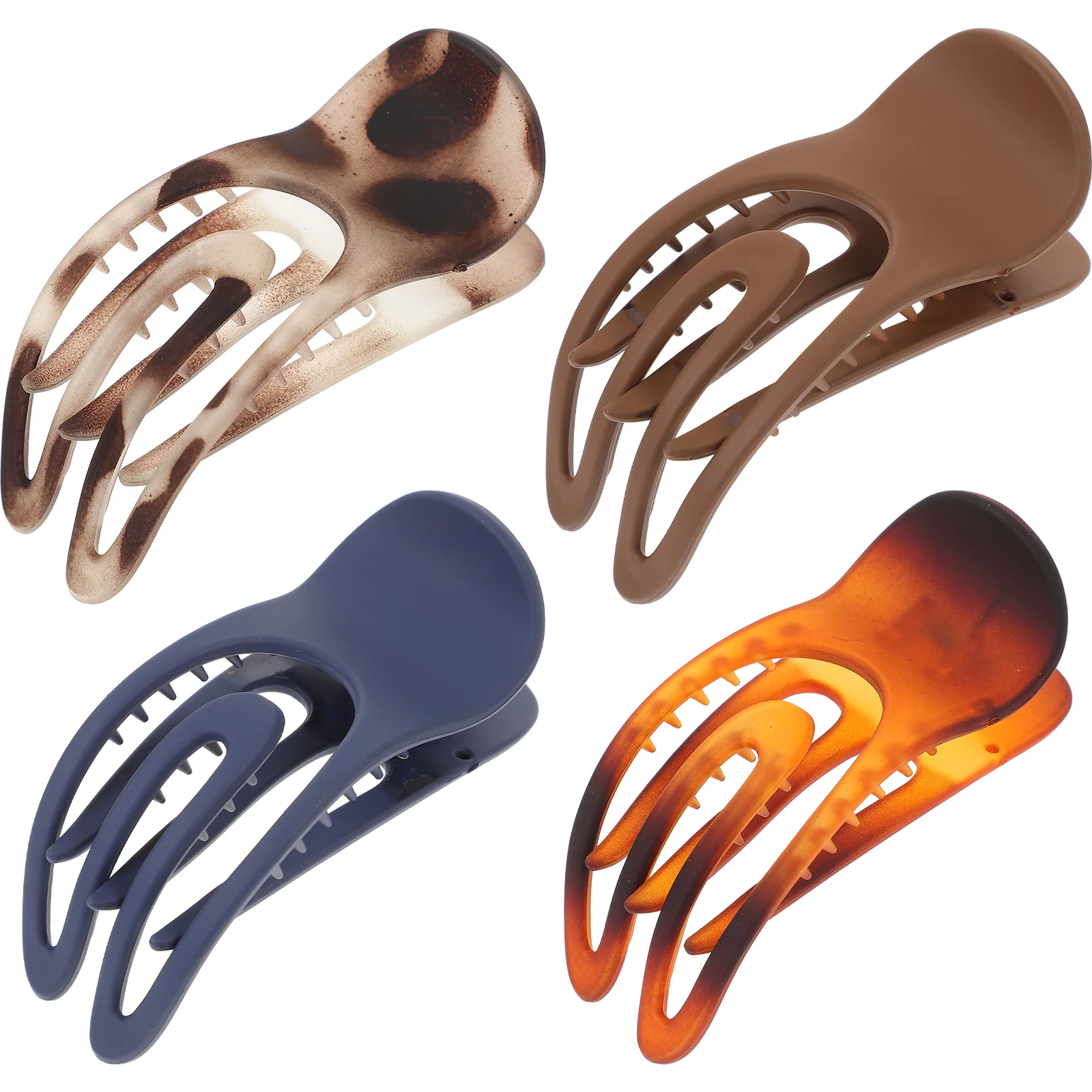 

4 Pcs Hair Clamps Large Clip French Pin Clips Creaseless Plastic Accessories Women Pins