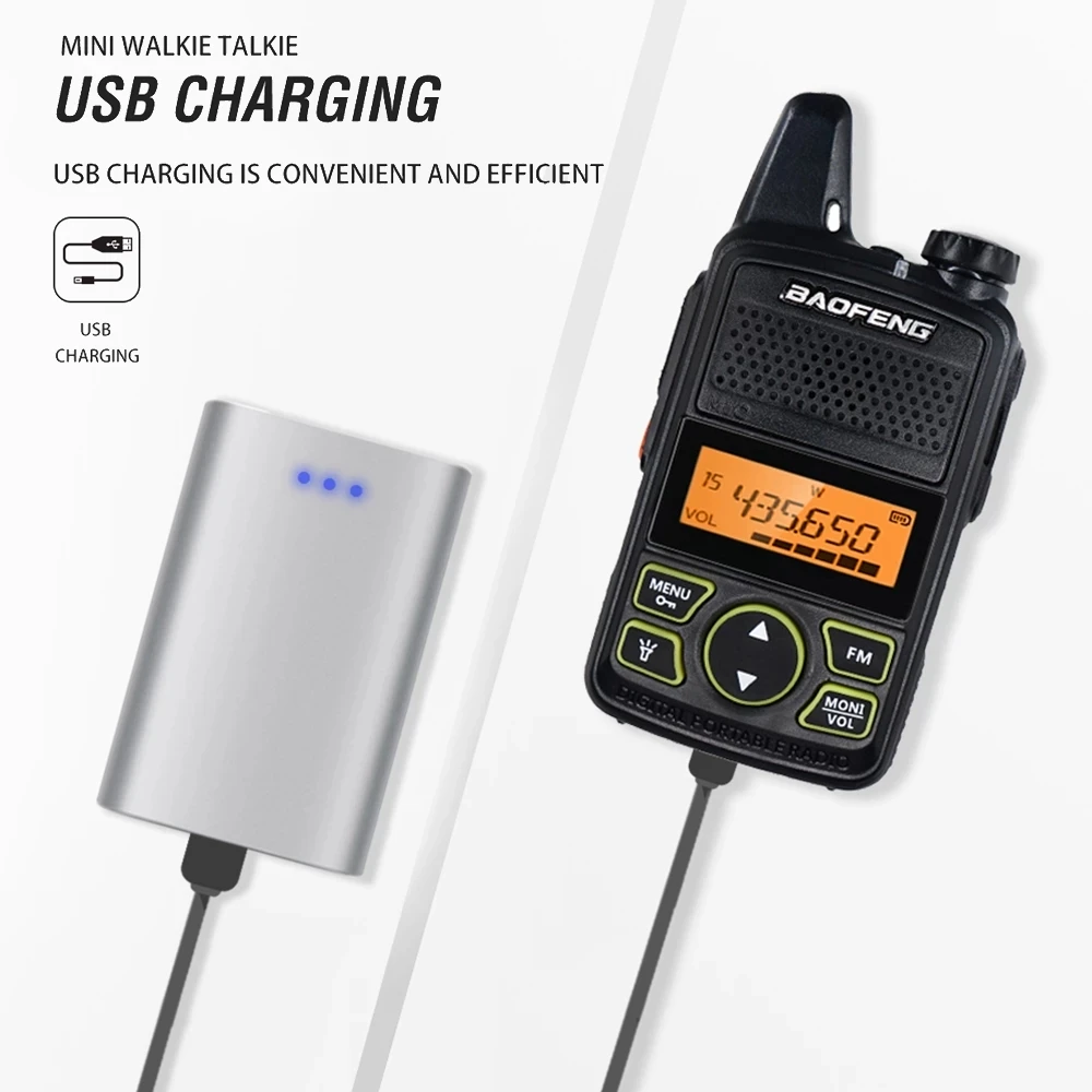 Портативная 2-полосная рация Baofeng BF-T1 Mini BFT1 UHF 400-470 МГц 20CH Ham FM-приемопередатчик с