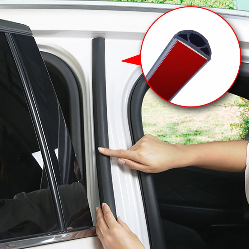 

2pcs/set DIY Car Door Seal Strip EPDM Rubber Sound Insulation Seals Car B Pillar Seal Strips Sticker Automobiles Accessories
