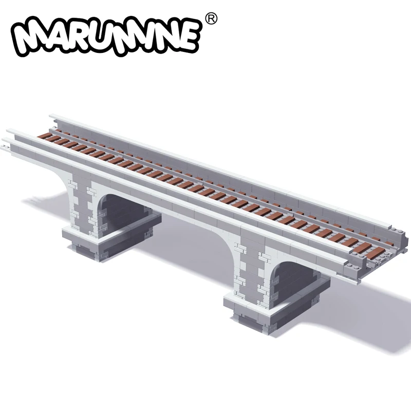 Marumine 566PCS MOC Viaduct Idea Train Build Model Kit High-Speed Railway Track Arch Bridge DIY Construction Blocks Bricks Set on - Марумин 566 шт. MOC Идея поезда сборная модель набора, включающая высокоскоростную железнодорожную арочный мост и конструкц
