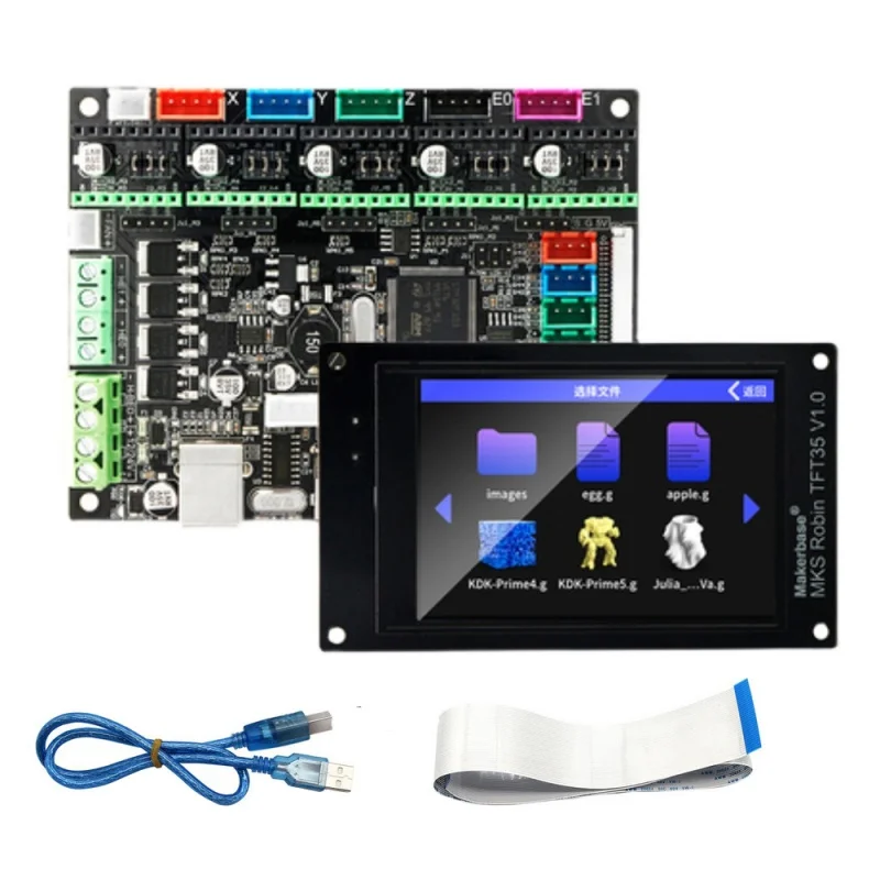 

MKS Robin nano v1.2 32Bit Control Board Support Marlin2.0 3.5 Inch MKS TFT35/TFT43 Touch Screen USB Cable 3D Printer Board