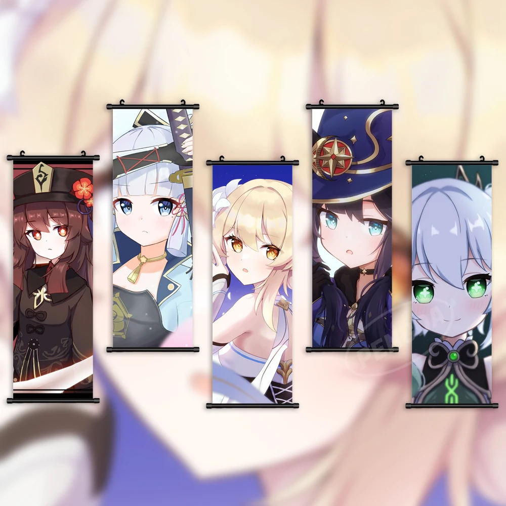 

Canvas Genshin Impact HD Home Decor Kamisato Ayaka Wall Art Anime Painting Lumine Hanging Scrolls Print Beelzebul Picture Poster