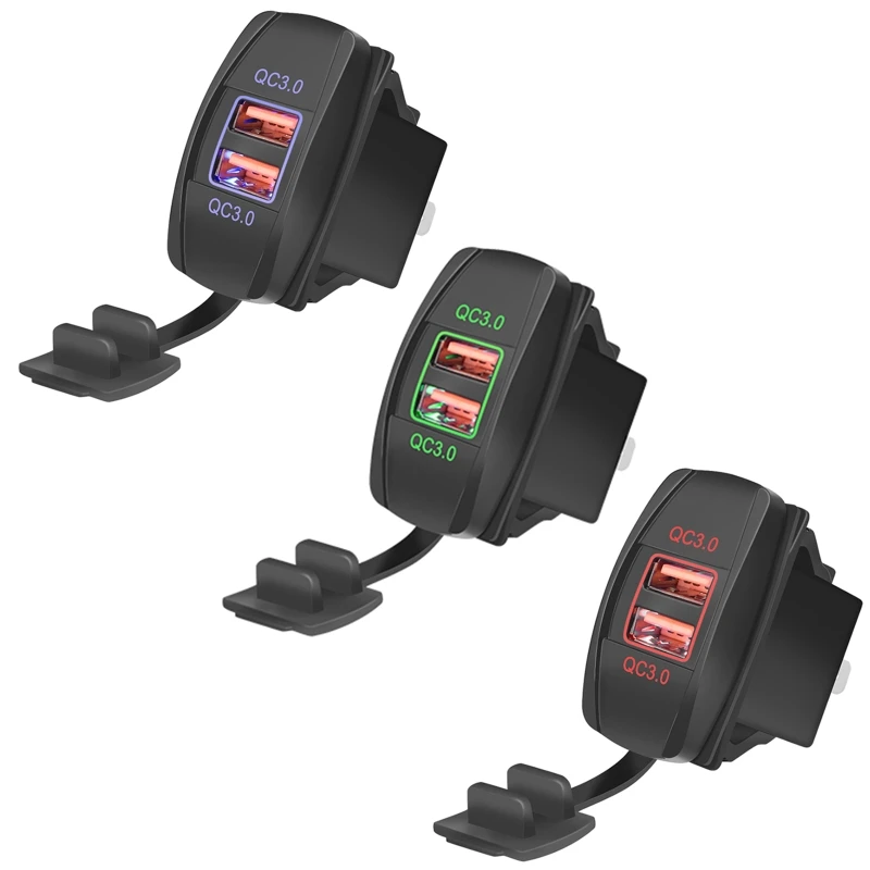 

Motorcycle 2x USB QC3.0 Charger Universal for Autobus Boat Motobike Motorcycles Dropship