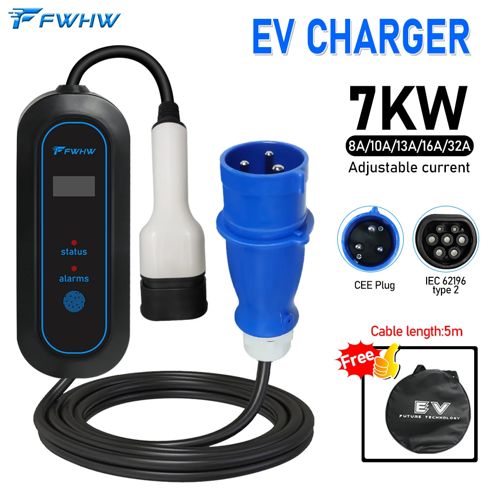 

Портативное зарядное устройство FWHW type 2 для электромобилей, 5 м