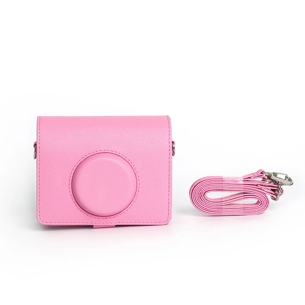 Защитный чехол-кроссбоди для камеры Fujifilm Instax Mini EVO, цвет вишневый цветсветло-розовый (art.: 3920db9a37b85) - 3920db9a37b85