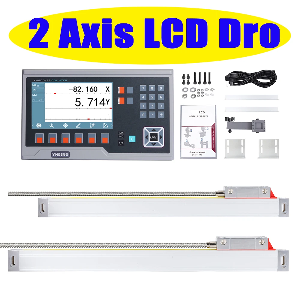 

YH800-2P Lcd Dro Set Digital Readout Display Linear Scale Kit 5U 5V TTL 100 200 300 400 500 600 700 800 900 1000
