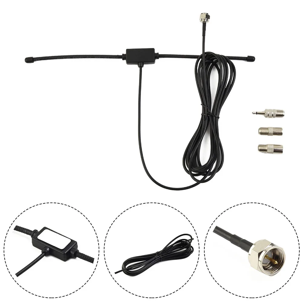 

1pc 300cm FM Radio Antenna With 3 Connector Adapter ABS Copper Wire Stereo Receiver Music Home Audio Video Theater Receiver