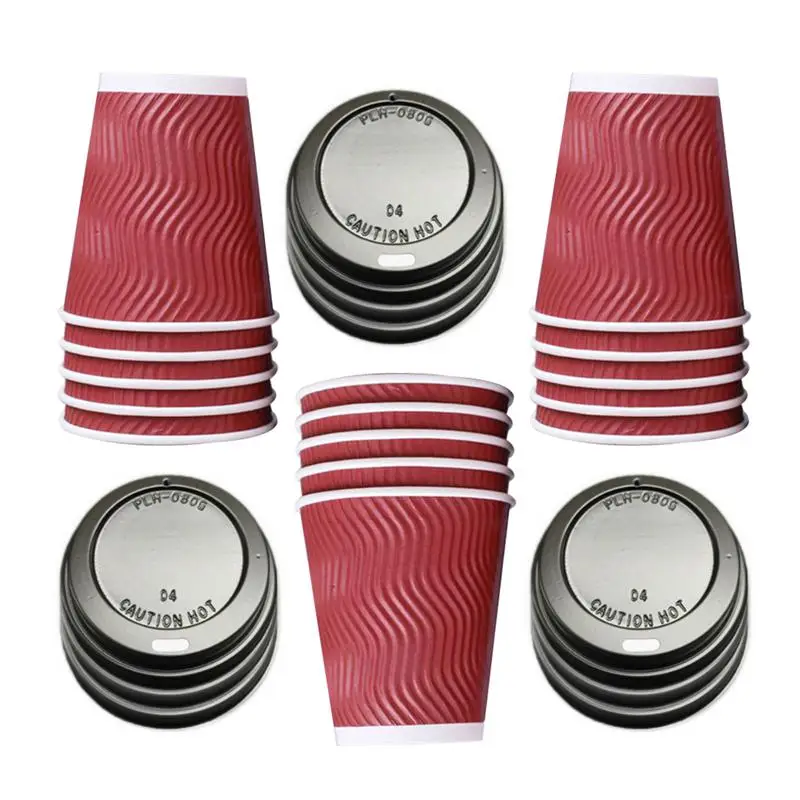 

50pcs Coffee Cups Disposable Insulation Takeaway Cup for Home Catering