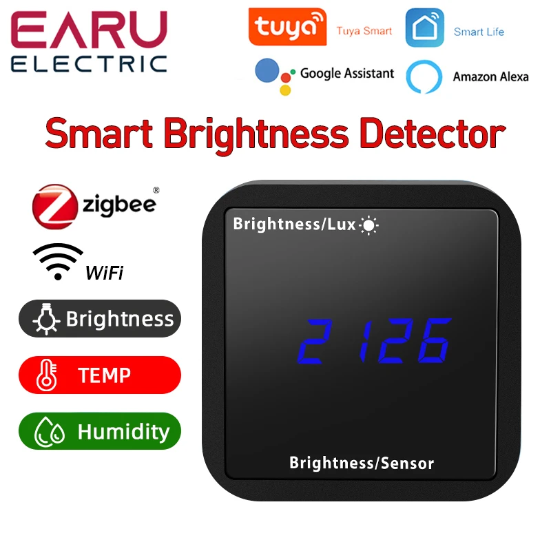 

Датчик яркости Tuya Wi-Fi ZigBee с датчиком температуры и влажности