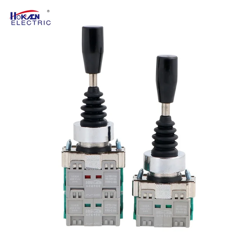 

Hongkai 22mm HKL-D12/14 Cross Switch 2 4 Way Position Self Locking Latching Momentary Master Monolever Joystick Switch 2NO 4NO