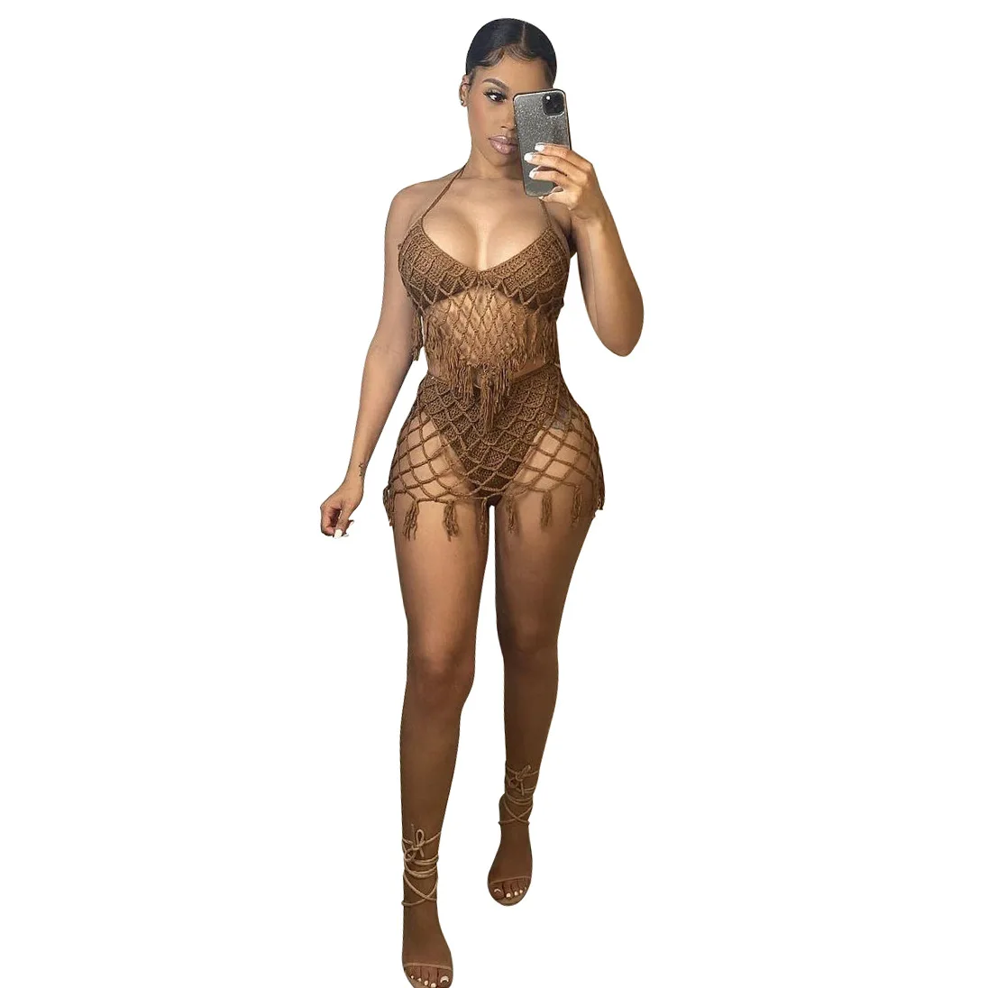 

Sexy Two Piece Beach Outing Sets Womens Outifits Summer 2022 Skirts Suit Female 2 Pieces Festival Elegant Holiday Clothing