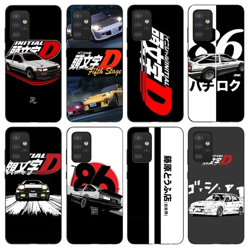 Initial D AE 86 Phone Case For Samsung Galaxy S6 S7 S8 S9 S10 S21 S22 Plus Ultra Soft Black Phone Cover