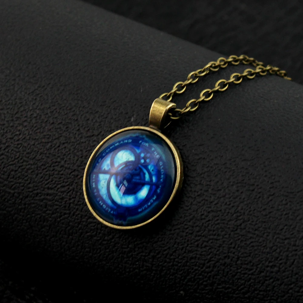 Винтажное Ожерелье-амулет С Подвеской Hunter-troll Цепочка Бронзового Цвета Синими