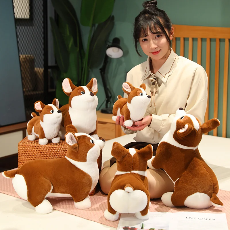 Cute Fat Butt Corgi Dog Plush Toy Stuffed Welsh Pembroke Puppy Cuddly Plushie for Girl Boy Birthday Gift Present Xmas