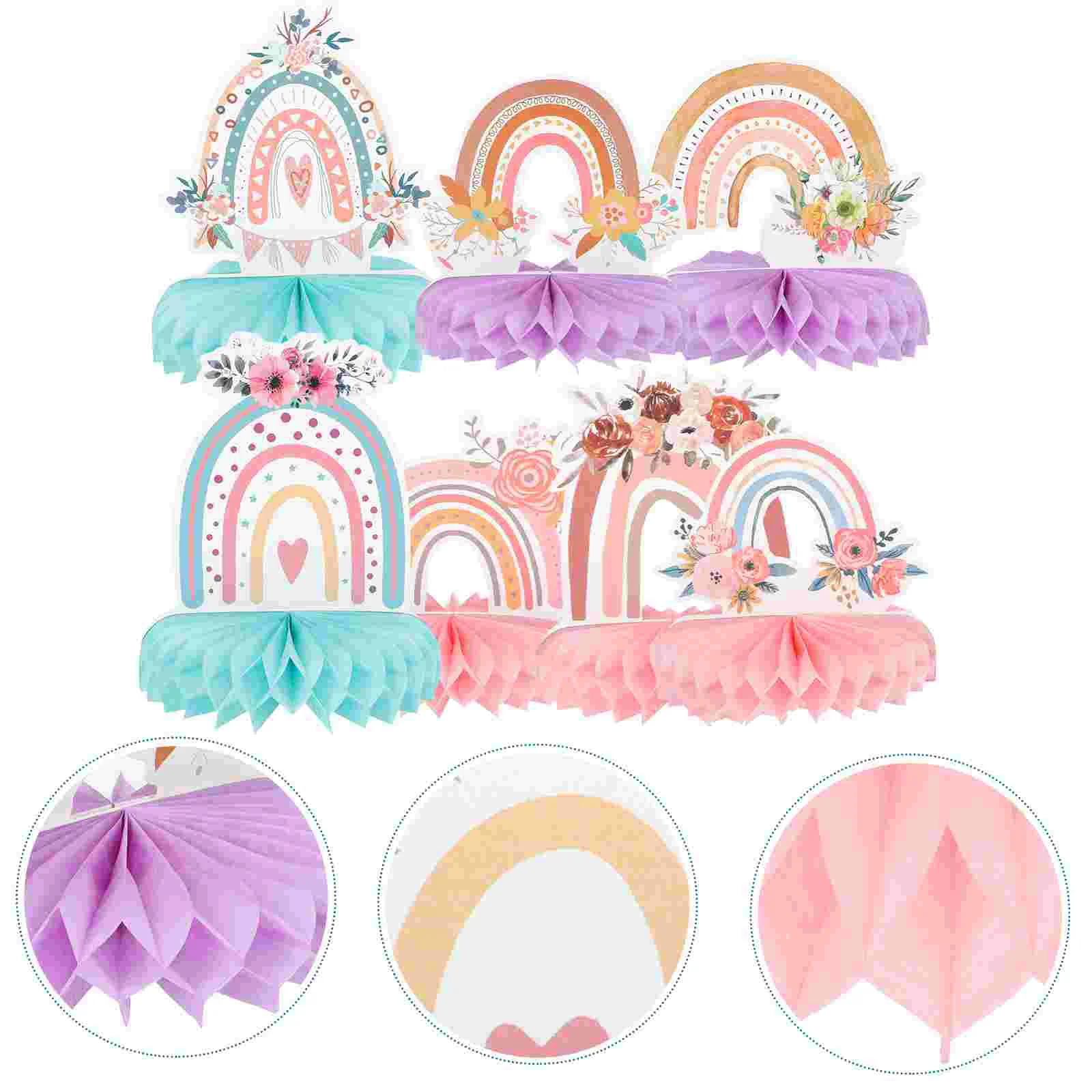 

Party Honeycomb Decor Rainbow Centerpiece Birthday Bohemia Decoration Adornmentstable Tabletop