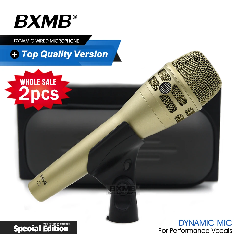 

2pcs Top Quality Special Edition KSM8C Professional Live Vocals KSM Dynamic Wired Microphone Karaoke Super-Cardioid Podcast Mic