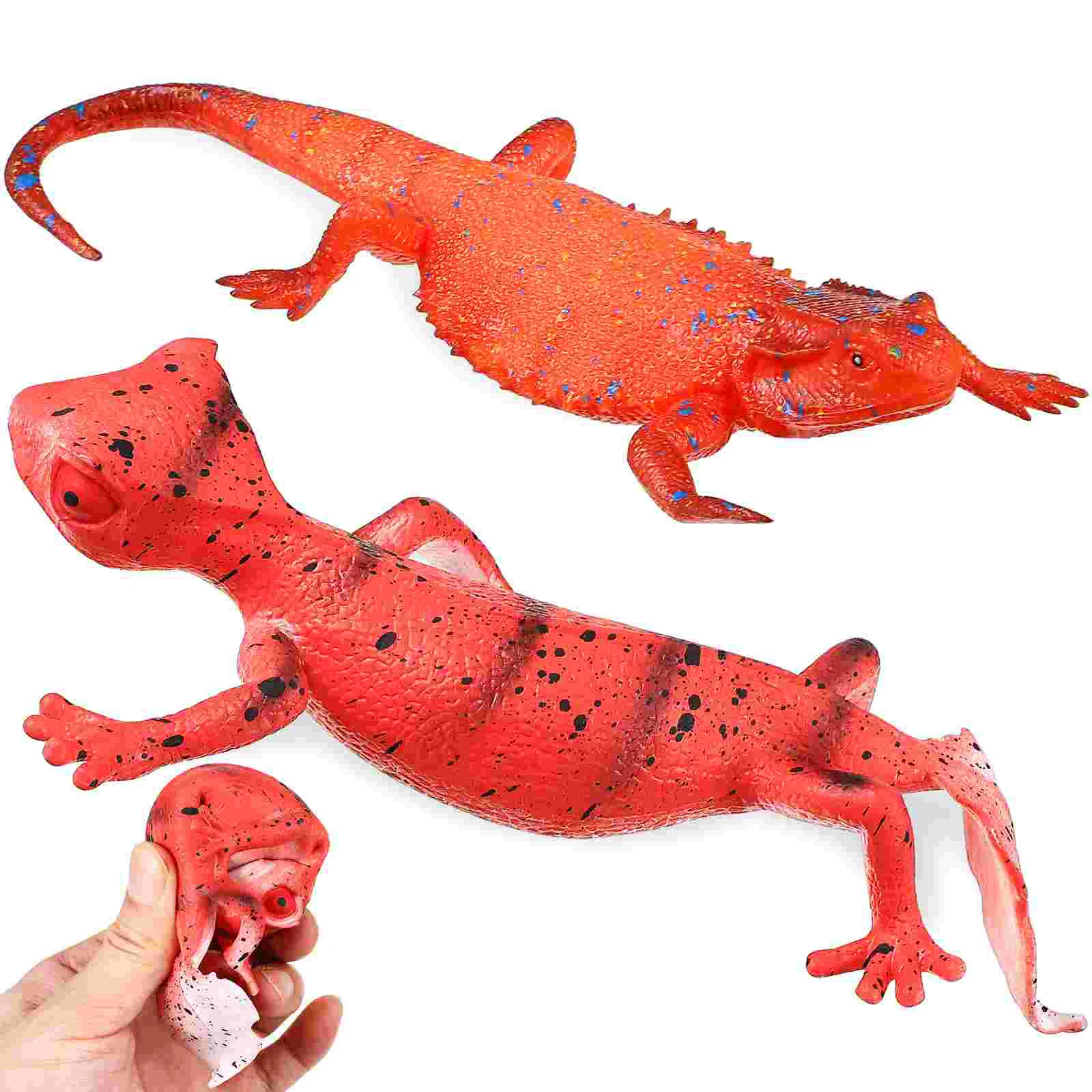 

2 Pcs Crawling Toys Lizard Playthings Animals Statues Adornments Centipede Figurines Model Props Kids Child