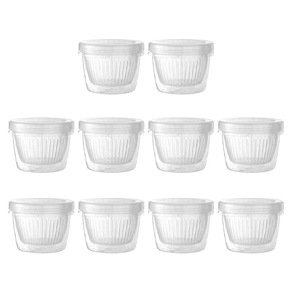 

10Pcs Fridge Vegetable Box Filter Food Box Fruit Draining Container Stackable Refrigerator Keeper Colander Food Box