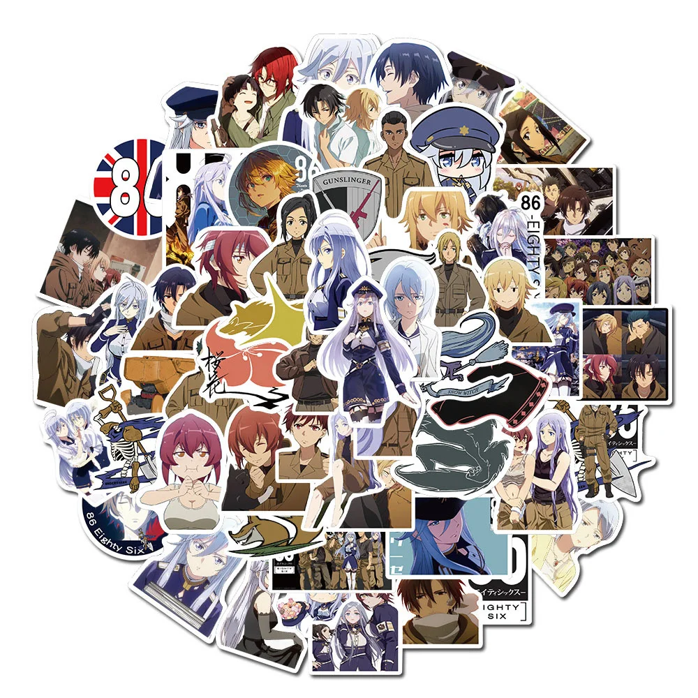 

10/30/50pcs Anime 86 Eightysix Stickers For Luggage Laptop Ipad Phone Case Journal Skateboard Stickers Wholesale