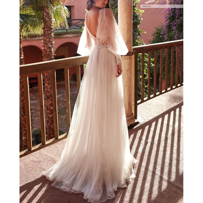 

Summer White Dress Transparent Mesh Lace Maxi Party Night Dress Elegant Sexy Women Long Sleeve Dress Tunic French Style Fashion