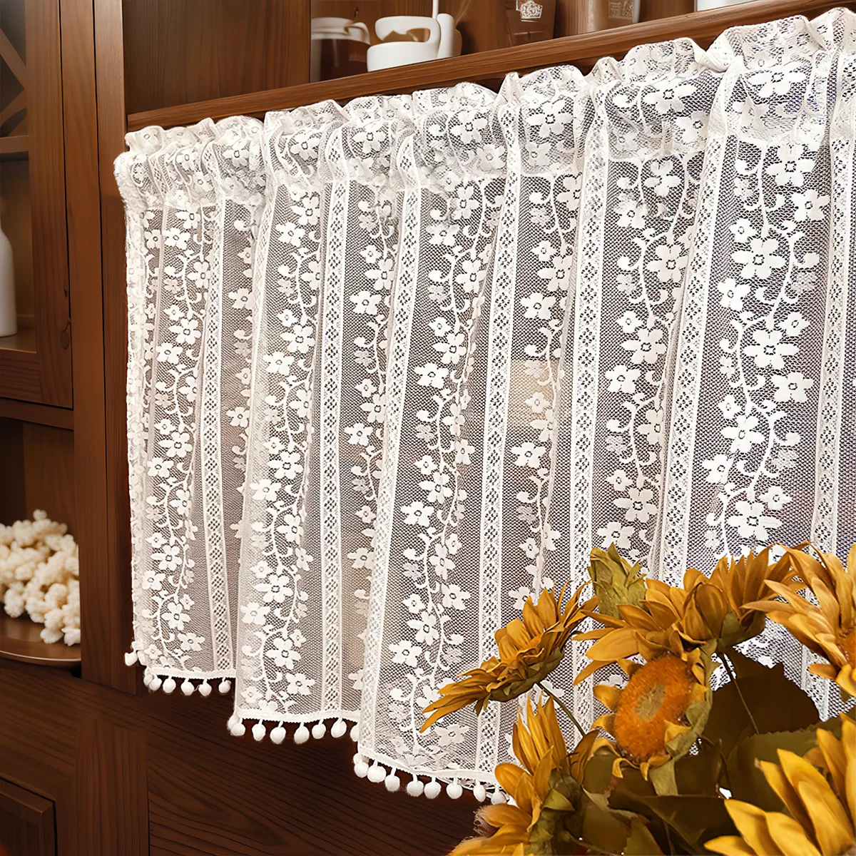 

Шторы белые тюлевые скандинавские 1 панель