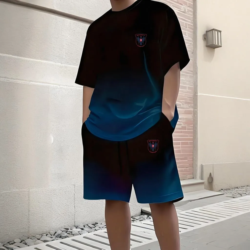 Одежда для фитнеса мужской быстросохнущий комплект спортивной одежды с принтом