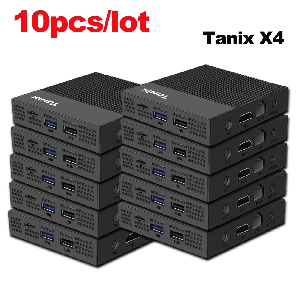 

10PCS 4G 32G/64G Tanix X4 Android 11.0 Amlogic S905X4 Smart TV Box 2.4G&5G Wifi 4K 100M LAN Media Player Set Top Box VS X96 max