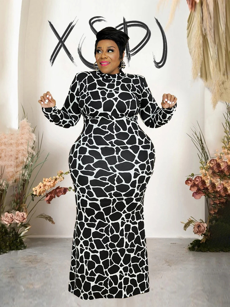 

Женское платье в горошек, длинное мягкое платье средней длины с высоким воротником, весна