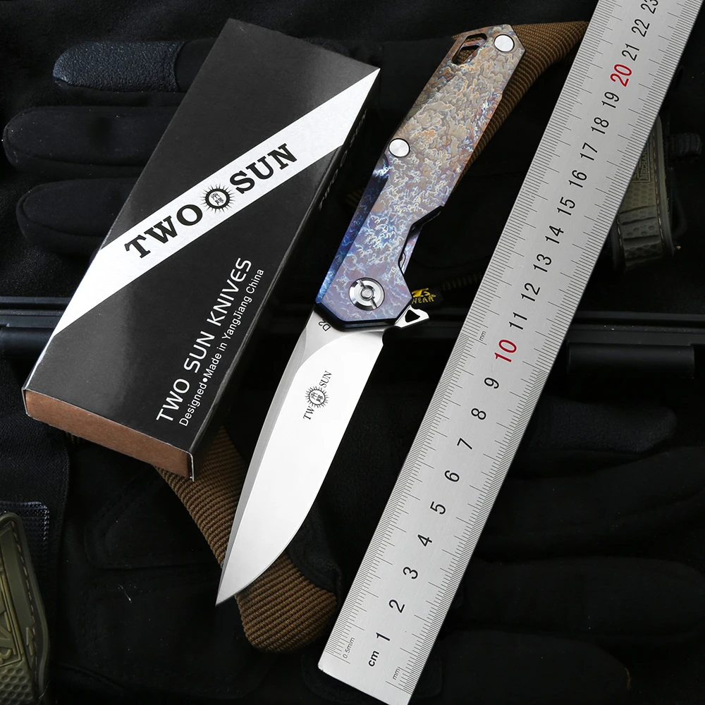 

Складной нож TWO SUN TS21, тактический клинок из титанового сплава, с лезвием D2, с рукояткой, для кемпинга и выживания, повседневные инструменты